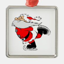 Skating Santa Claus Christmas Ornament