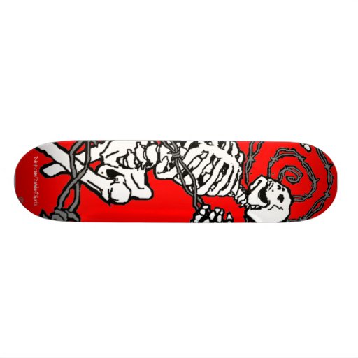 Skeleton and Barbed Wire Skateboard