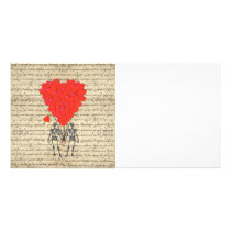 Skeleton and heart personalised photo card