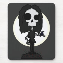 Skeleton and Raven Mouse Pad