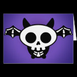 Skeleton Bat Greetings Card cards