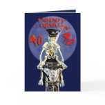 Skeleton biker 40th birthday card