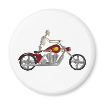 Skeleton Biker / Bike Rider: 3D Model: Refrigerator Magnet