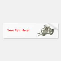 Skeleton Biker / Bike Rider: Bumper Sticker