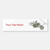 Skeleton Biker / Bike Rider: Bumper Sticker
