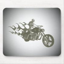 Skeleton Biker / Bike Rider: Mouse Mat