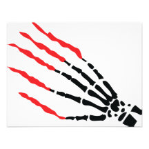 skeleton bone hand bloody scratches custom invite