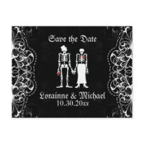 Skeleton Bride & Groom Save the Date Postcards