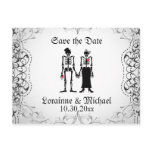 Skeleton Bride & Groom Save the Date Postcards