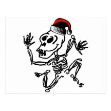 Skeleton Christmas Postcard