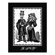 Skeleton Couple (RSVP) - Small Invitation