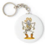 Skeleton cowboy ready to draw gun keychains