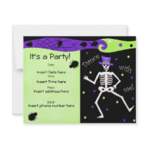 Skeleton Dance Halloween Invitation
