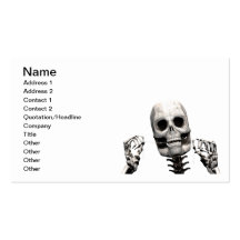 Skeleton flossing business card