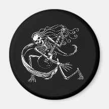 Skeleton Guitarist -crouch Magnet