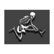 Skeleton Guitarist Jump Post Card