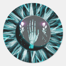 skeleton hand blue stickers