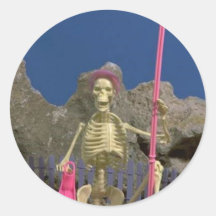 Skeleton Humour Round Stickers