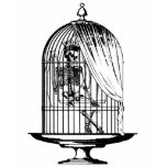 Skeleton in a Birdcage t-shirts