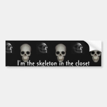 Skeleton in the Closet Personalized Bumper Stickers
