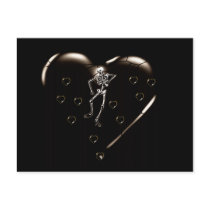 Skeleton Love Hearts Post Cards