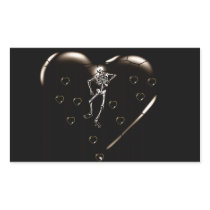 Skeleton Love Hearts Rectangle Stickers