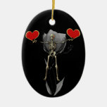 Skeleton Love Valentine Christmas Tree Ornament