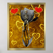 Skeleton Love Valentine Poster