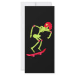 Skeleton on Skateboard Halloween Bookmark rack cards