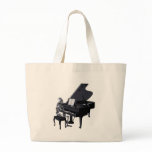 Skeleton Piano Player Tote Bag