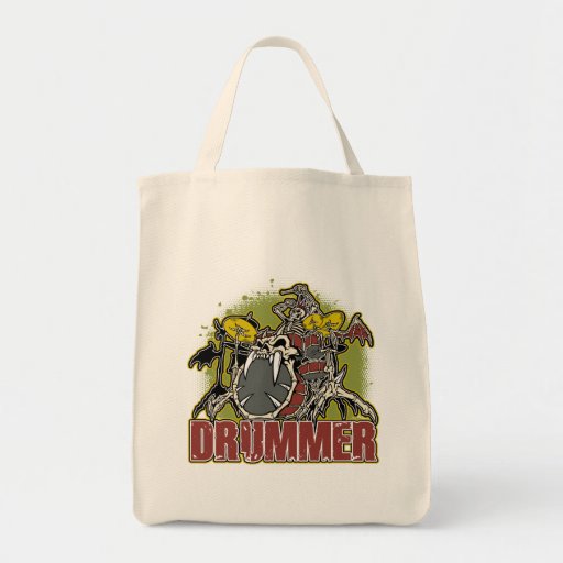 Skeleton Rock Drummer Canvas Bag