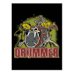 Skeleton Rock Drummer Postcard