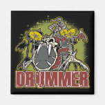 Skeleton Rock Drummer Refrigerator Magnet