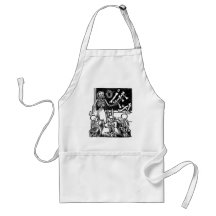 Skeleton Teacher and Students "Day of the Dead" Aprons