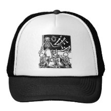 Skeleton Teacher and Students "Day of the Dead" Trucker Hats