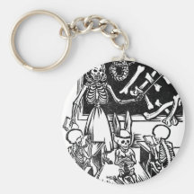 Skeleton Teacher and Students "Day of the Dead" Key Chain
