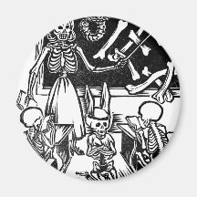 Skeleton Teacher and Students "Day of the Dead" Refrigerator Magnets
