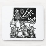 Skeleton Teacher and Students "Day of the Dead" Mousepads