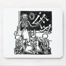 Skeleton Teacher and Students "Day of the Dead" Mousepads