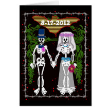 skeleton wedding 1 greeting card