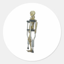 SkeletonOnCrutches100711 Round Stickers