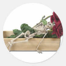 SkeletonWoodenBoxRoses122111 Stickers