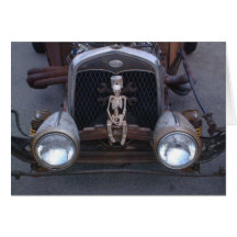 Skelton Car Hot Rod Greeting Card