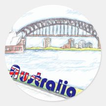 Sketch - Australian Harbour Round Sticker