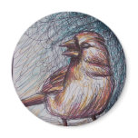 sketch bird magnet