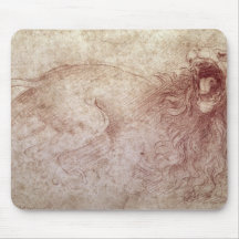 Sketch of a roaring lion mouse pad