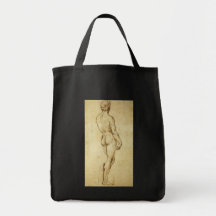 Sketch of Michelangelo's David Statue by Raphael Tote Bags