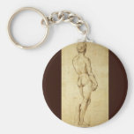 Sketch of Michelangelo's David Statue by Raphael Key Chains