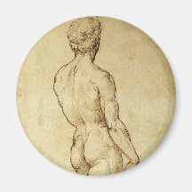 Sketch of Michelangelo's David Statue by Raphael Fridge Magnet