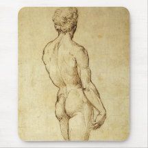 Sketch of Michelangelo's David Statue by Raphael Mouse Pad
